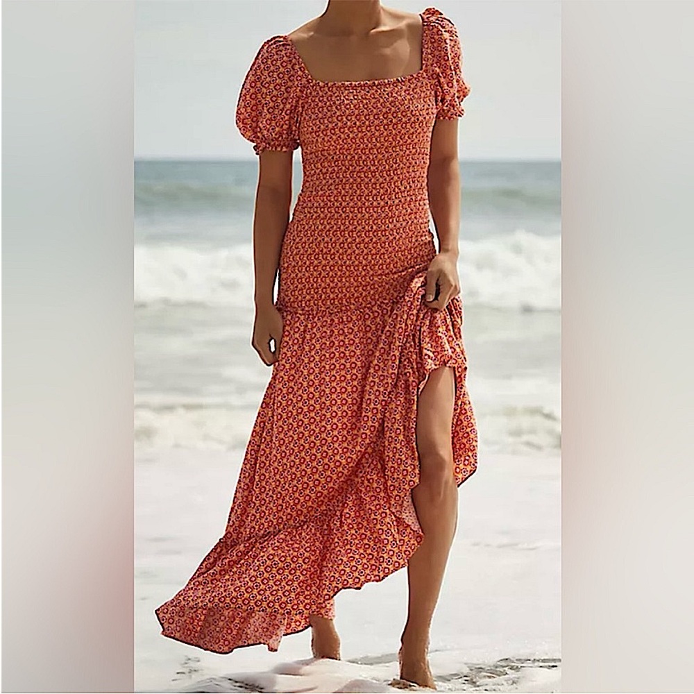 LSPACE REVOLVE SIMONE FLORAL OFF SHOULDER MAXI DRESS SIZE SMALL PINK SOLD OUT